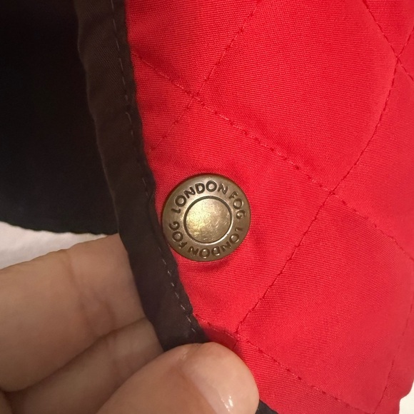 Toddler Girl London Fog Red Quilted Jacket with Hood, Holiday Red 24 months - Picture 9 of 9